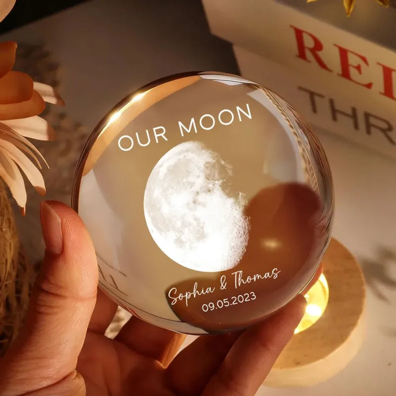 Personalized Moon Phase Crystal Night Light