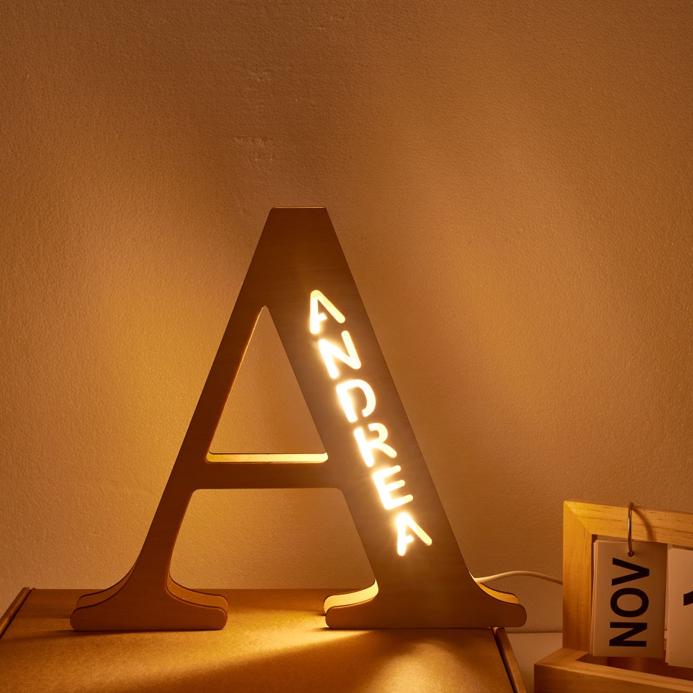 Personalized Wooden Letter Night Light 28CM