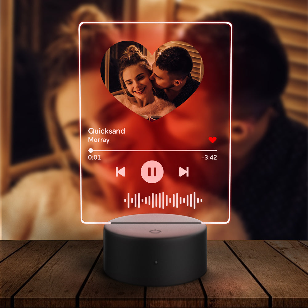 Personalized Music Heart Night Light
