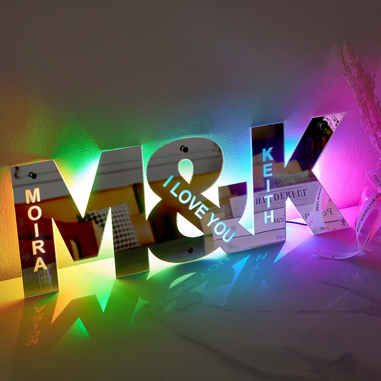 Personalized Couple Letter Mirror Light