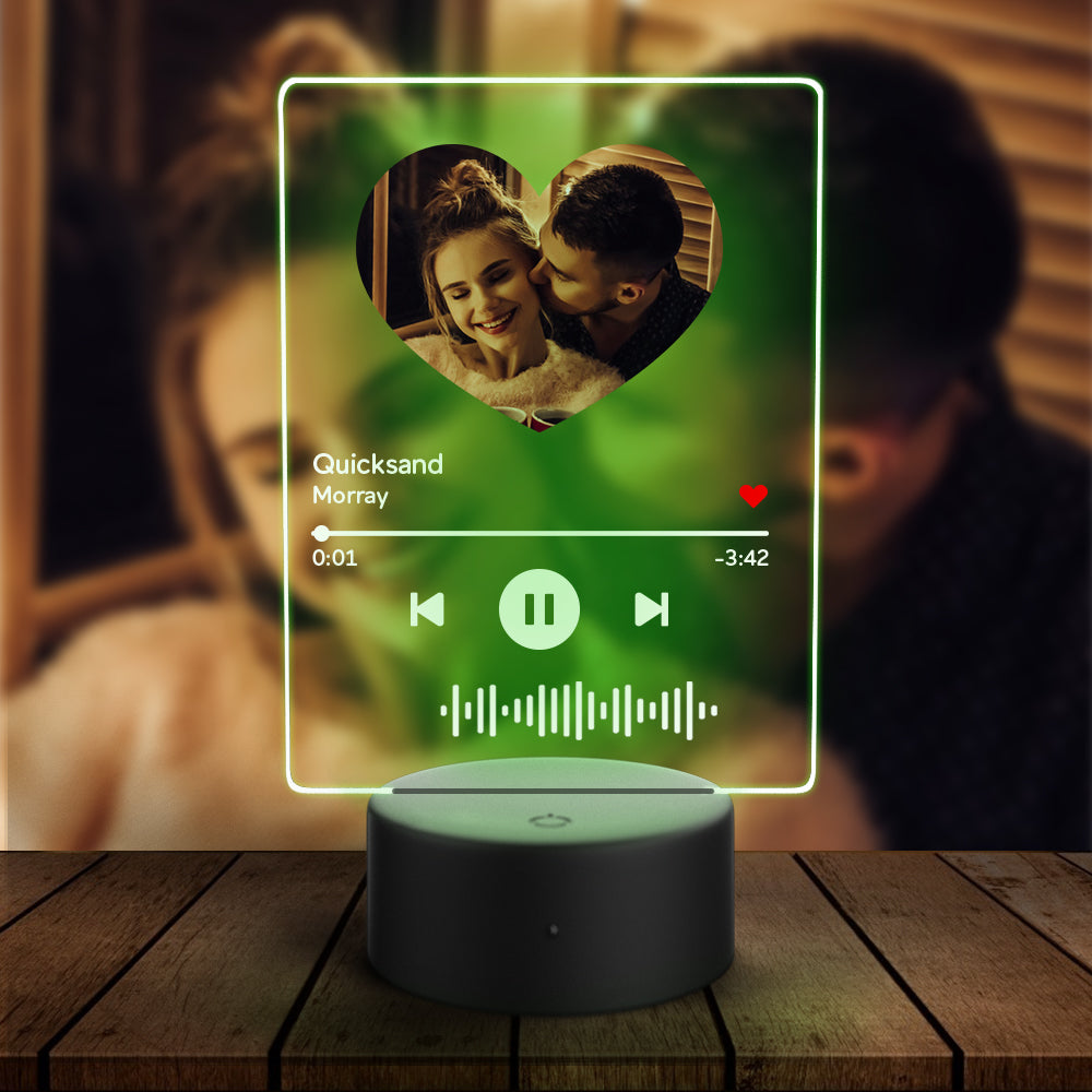 Personalized Music Heart Night Light