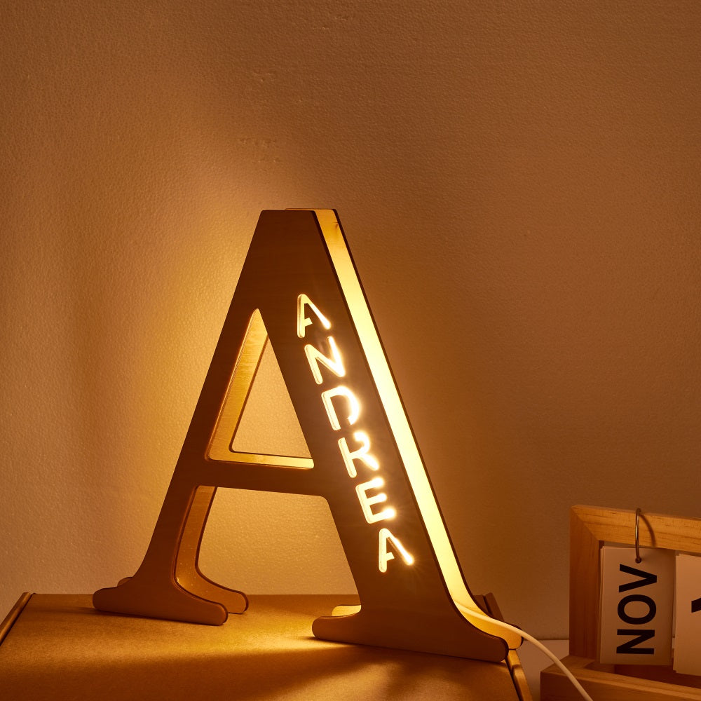 Personalized Wooden Letter Night Light 28CM