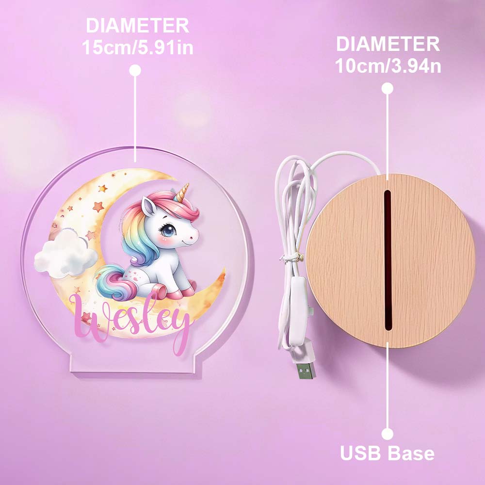 Personalized Unicorn Moon Night Light