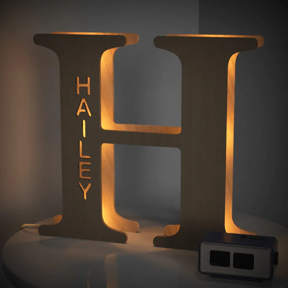 Custom Wooden Alphabet Night Light