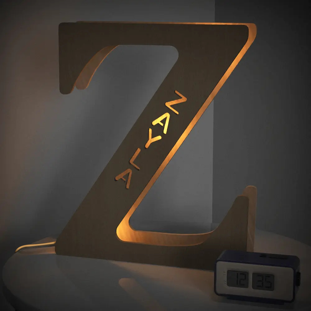 Custom Wooden Alphabet Night Light