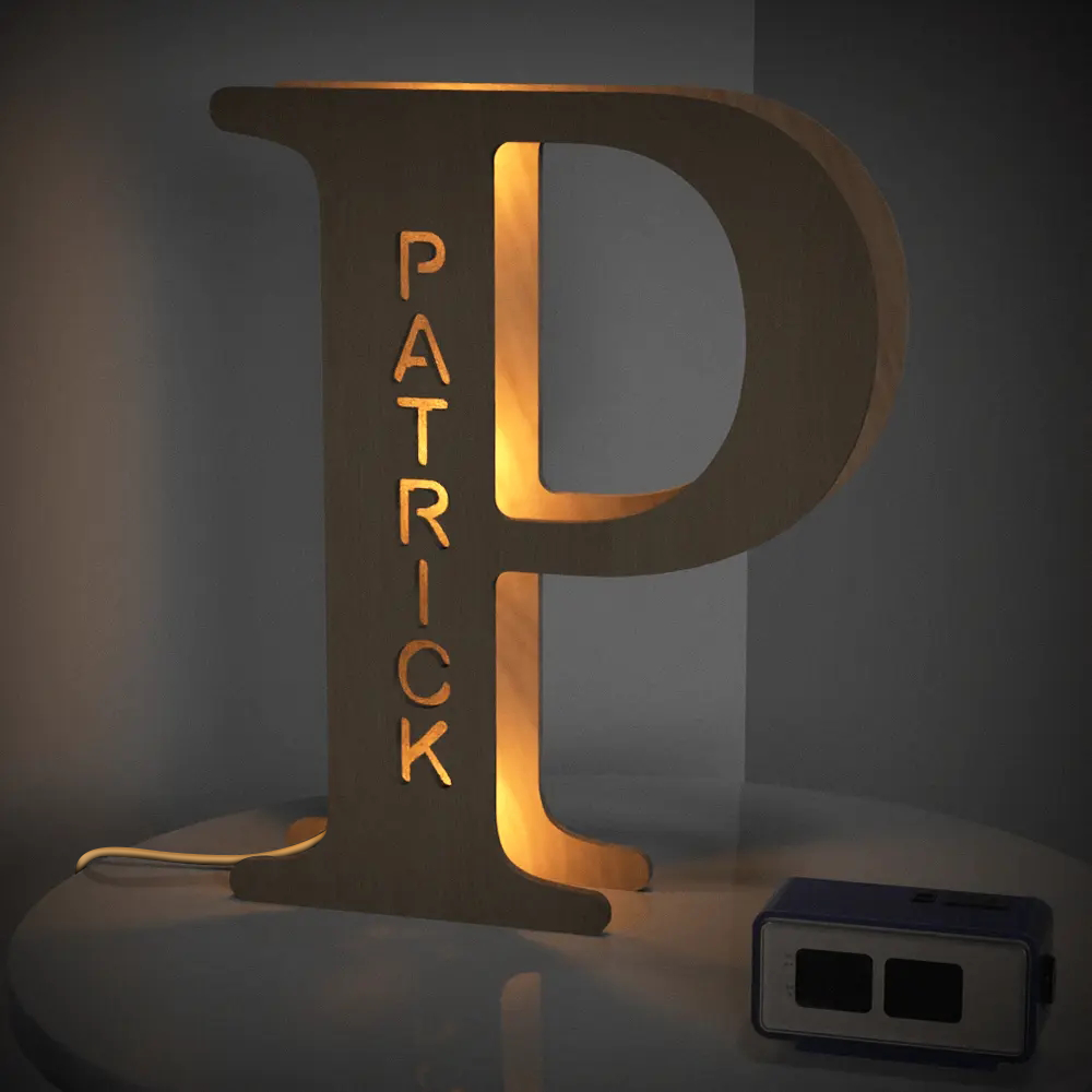 Custom Wooden Letter Night Light