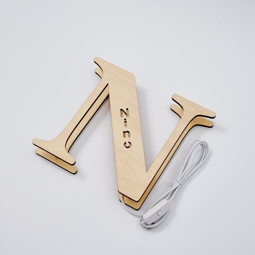 Custom Wooden Alphabet Night Light 19CM