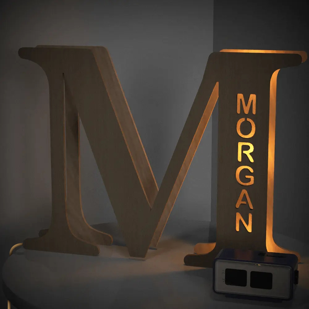 Custom Wooden Alphabet Night Light 19CM