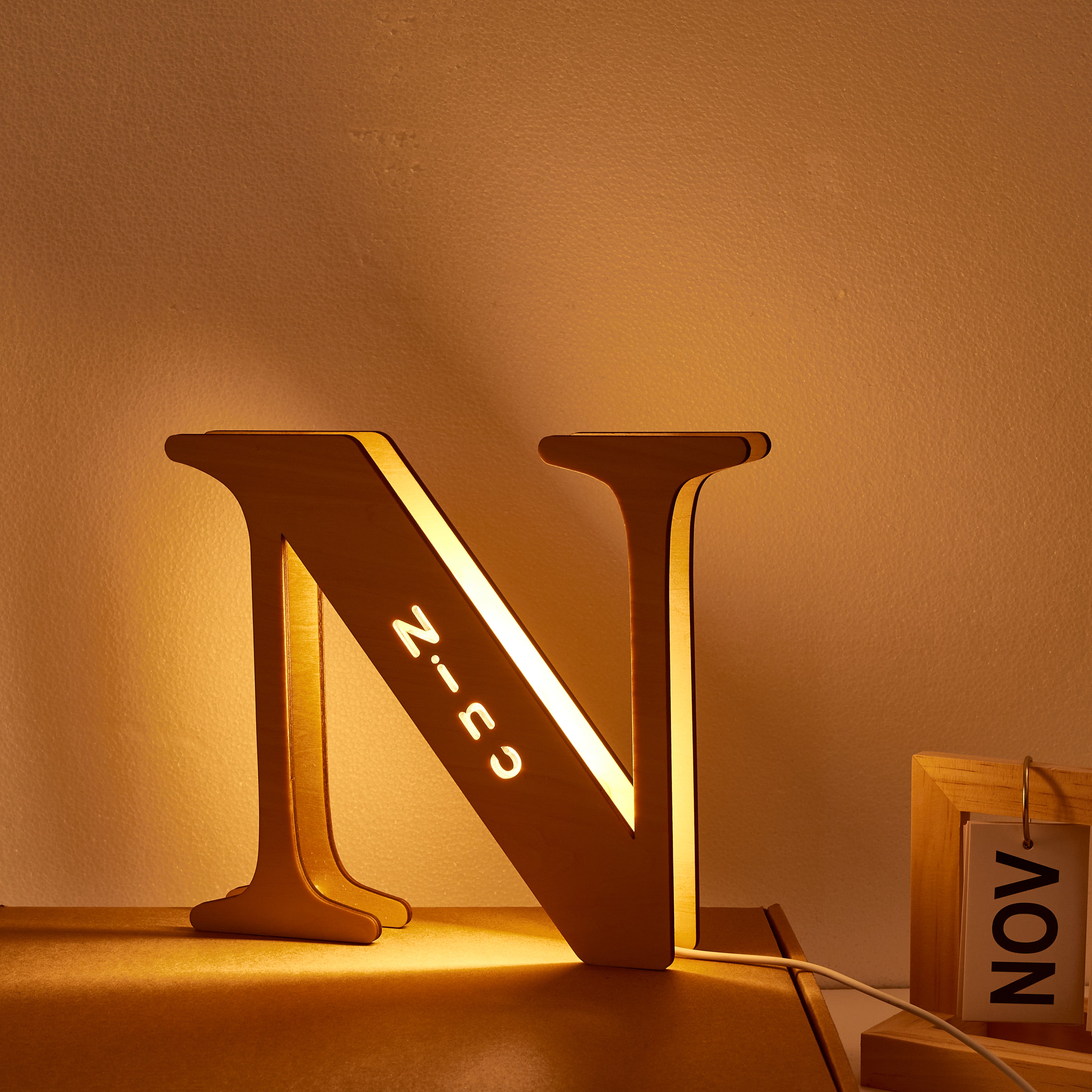 Custom Wooden Letter Night Light
