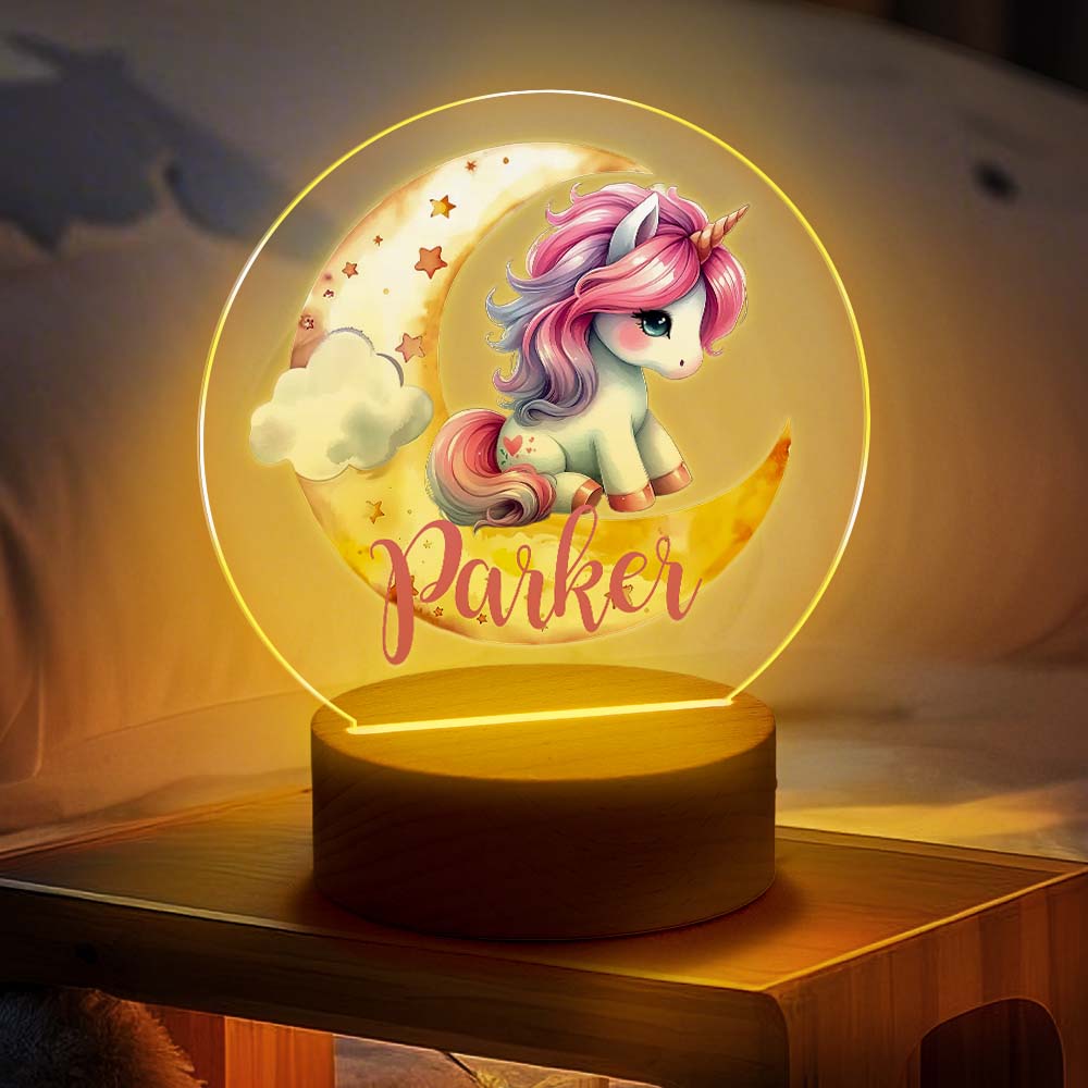 Personalized Unicorn Moon Night Light