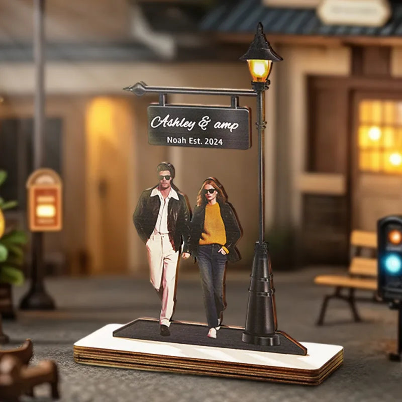 Personalized Couple Wooden Night Light
