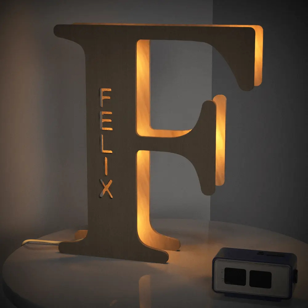 Custom Wooden Alphabet Night Light