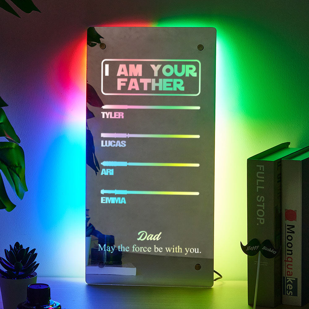 Custom Father Lightsaber Mirror Light