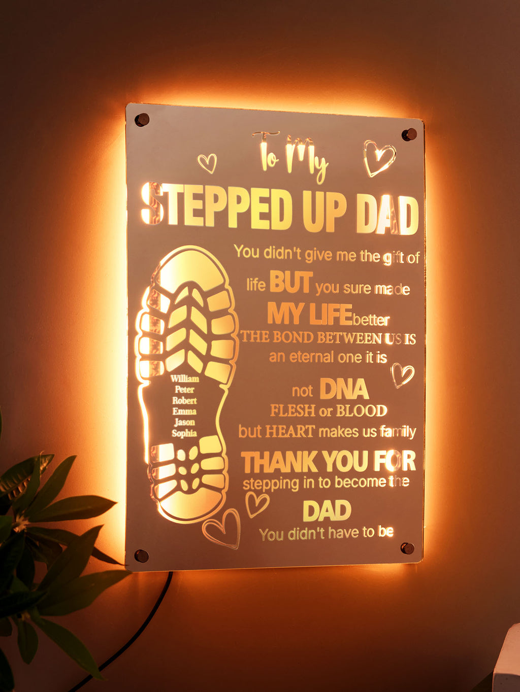 Stepped Up Dad Mirror Light