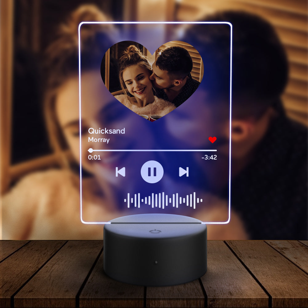 Personalized Music Heart Night Light