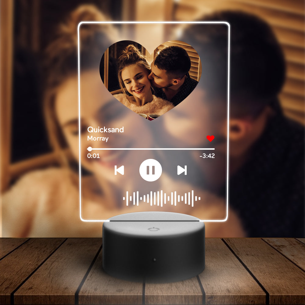 Personalized Music Heart Night Light