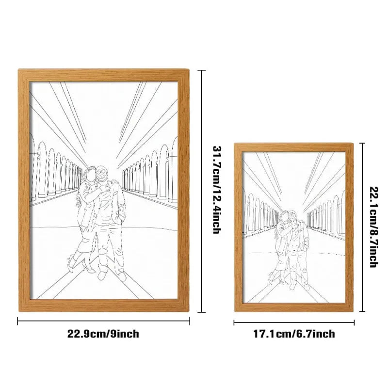 Custom Line Art Photo Lamp