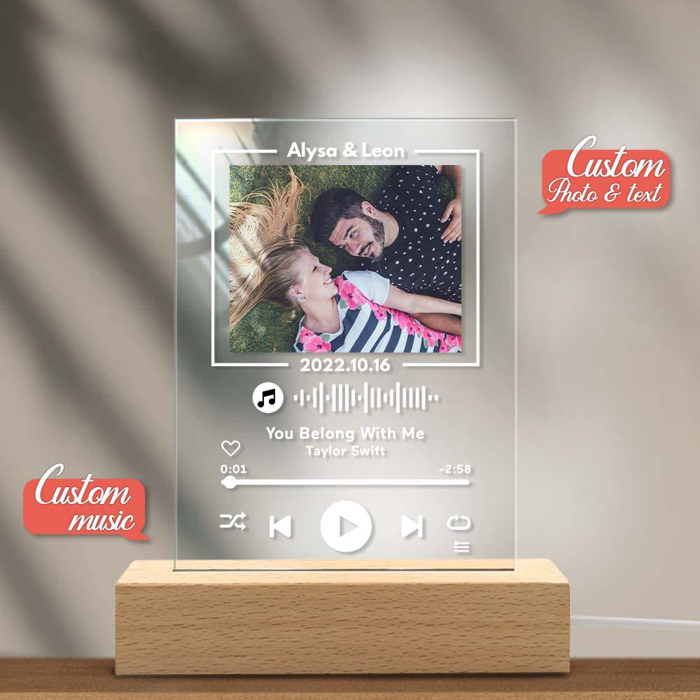 Custom Glass Music Plaque Night Light