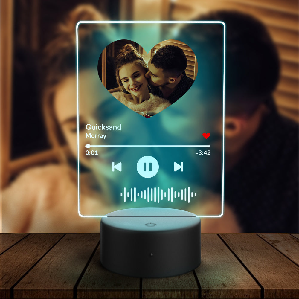 Personalized Music Heart Night Light