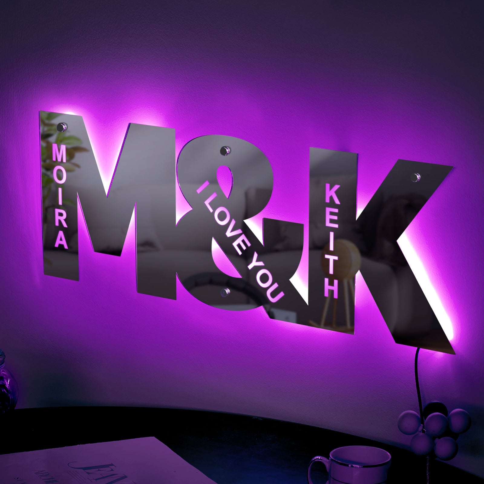 Personalized Couple Letter Mirror Light