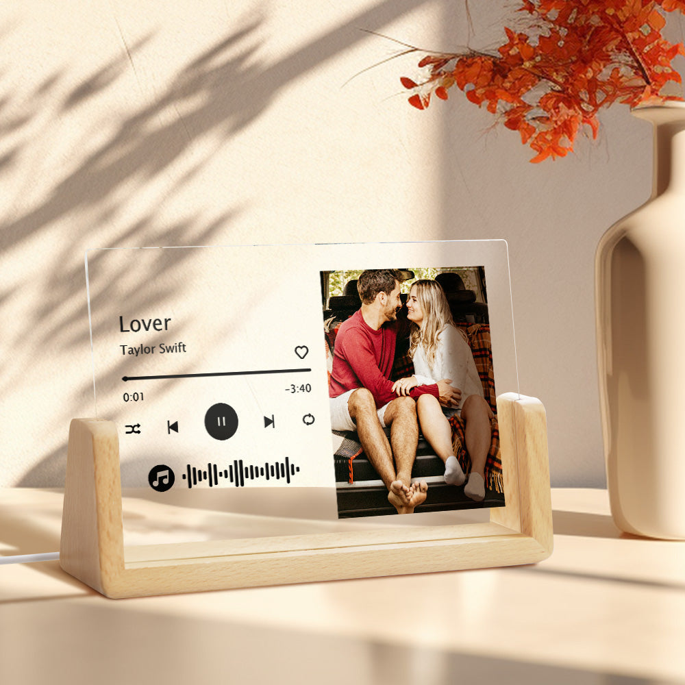 Personalized Photo Music Plaque Night Light