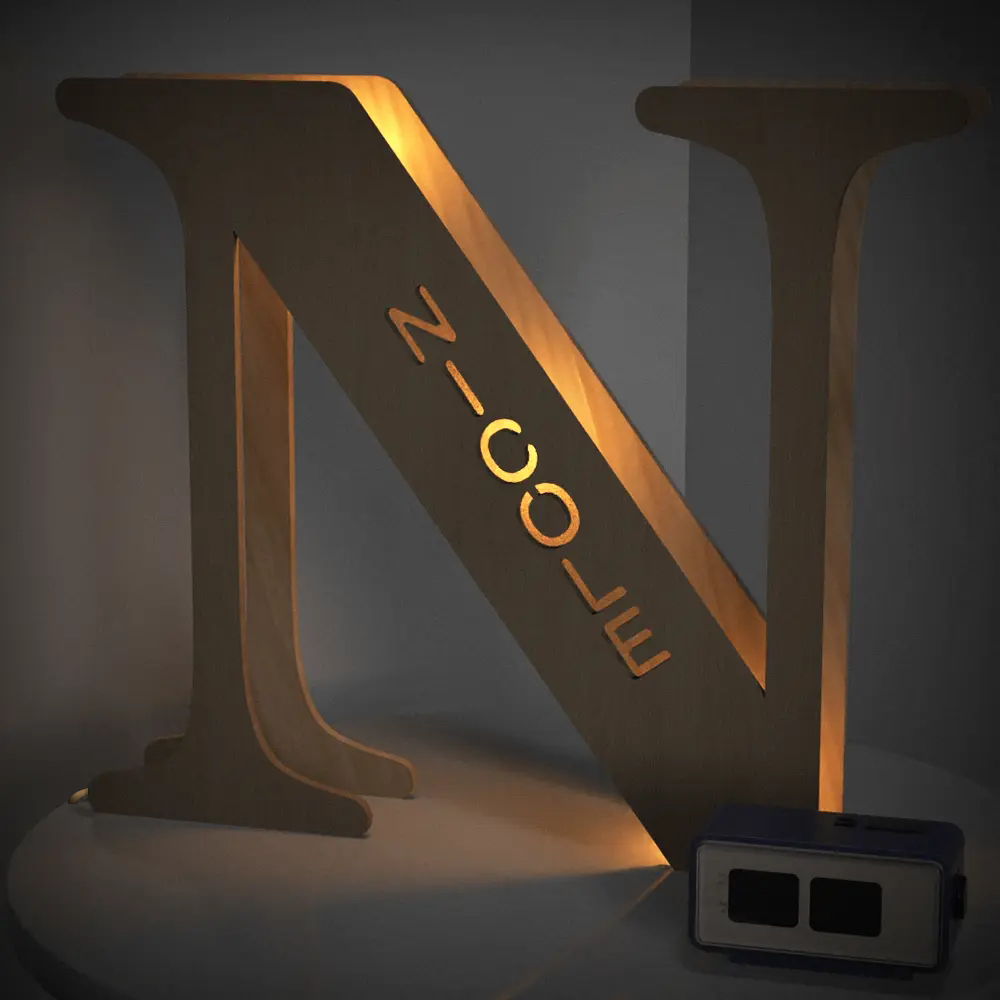 Custom Wooden Alphabet Night Light