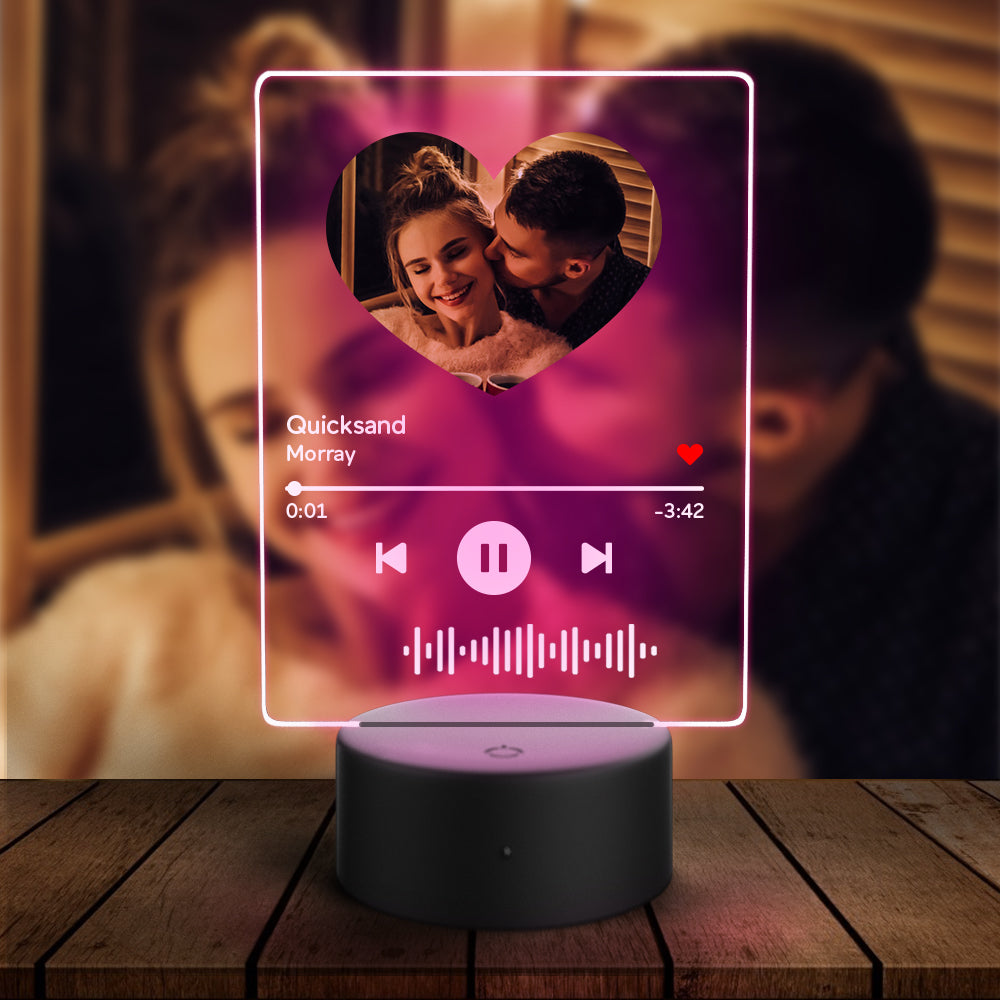 Personalized Music Heart Night Light