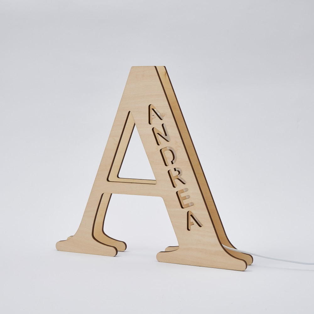Personalized Wooden Letter Night Light