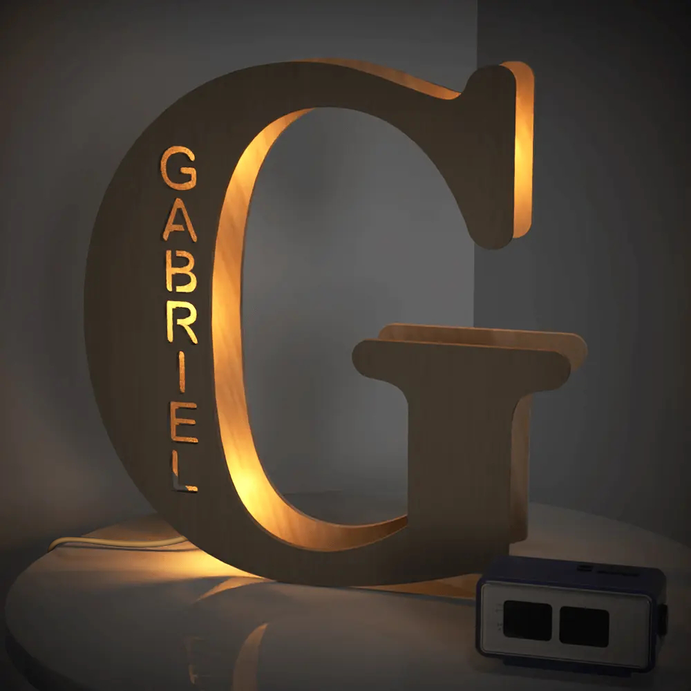 Custom Wooden Letter Night Light