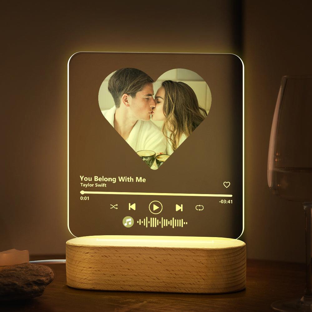 Custom Music Heart Seven Color Night Light