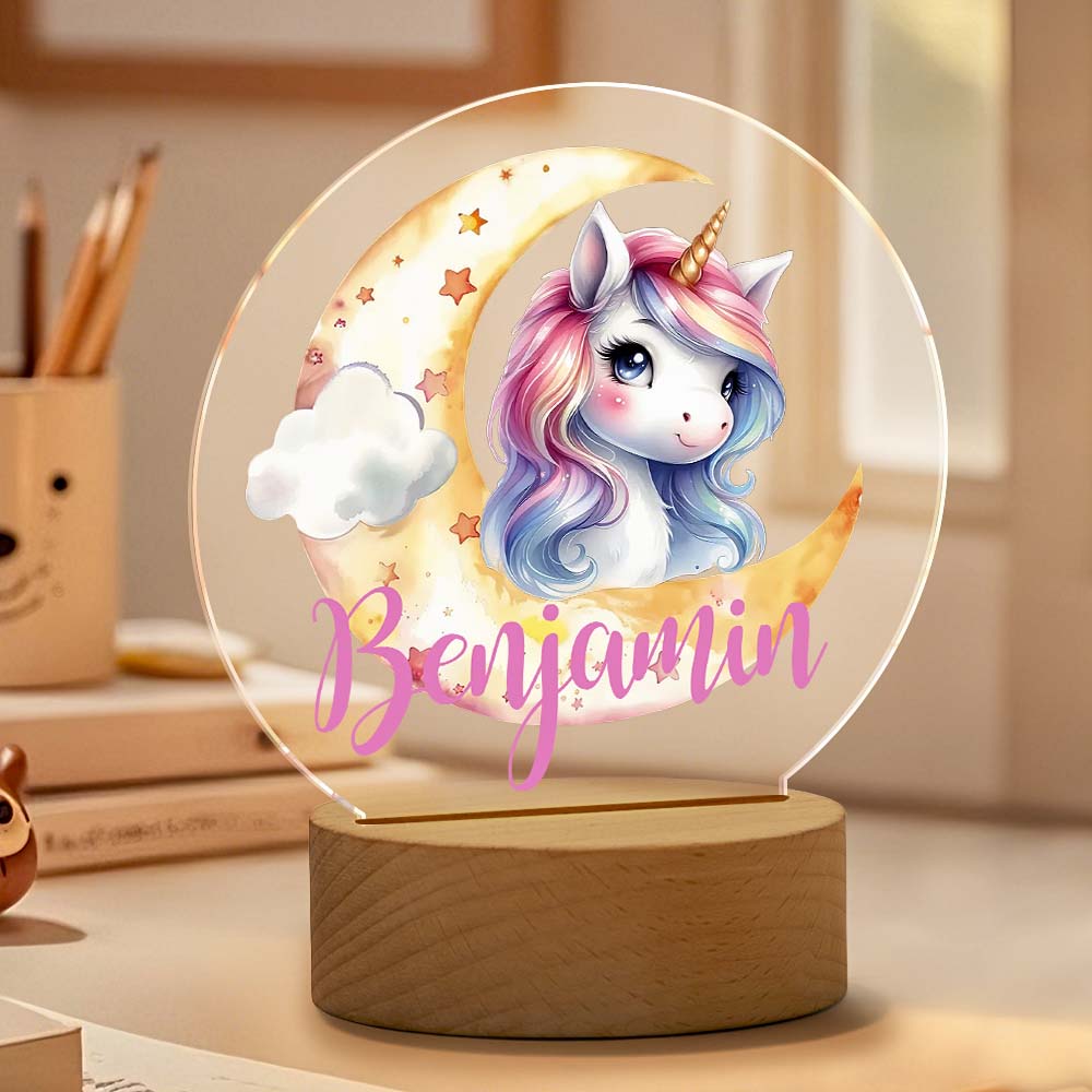 Personalized Unicorn Moon Night Light