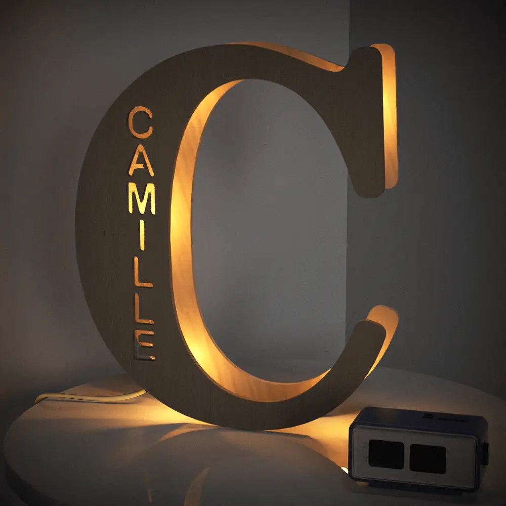 Custom Wooden Letter Night Light