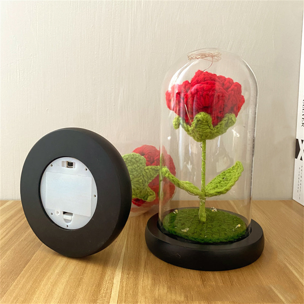 Crochet Flower Glass Lamp