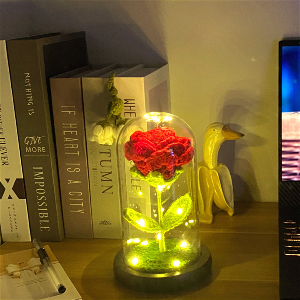 Crochet Flower Glass Lamp