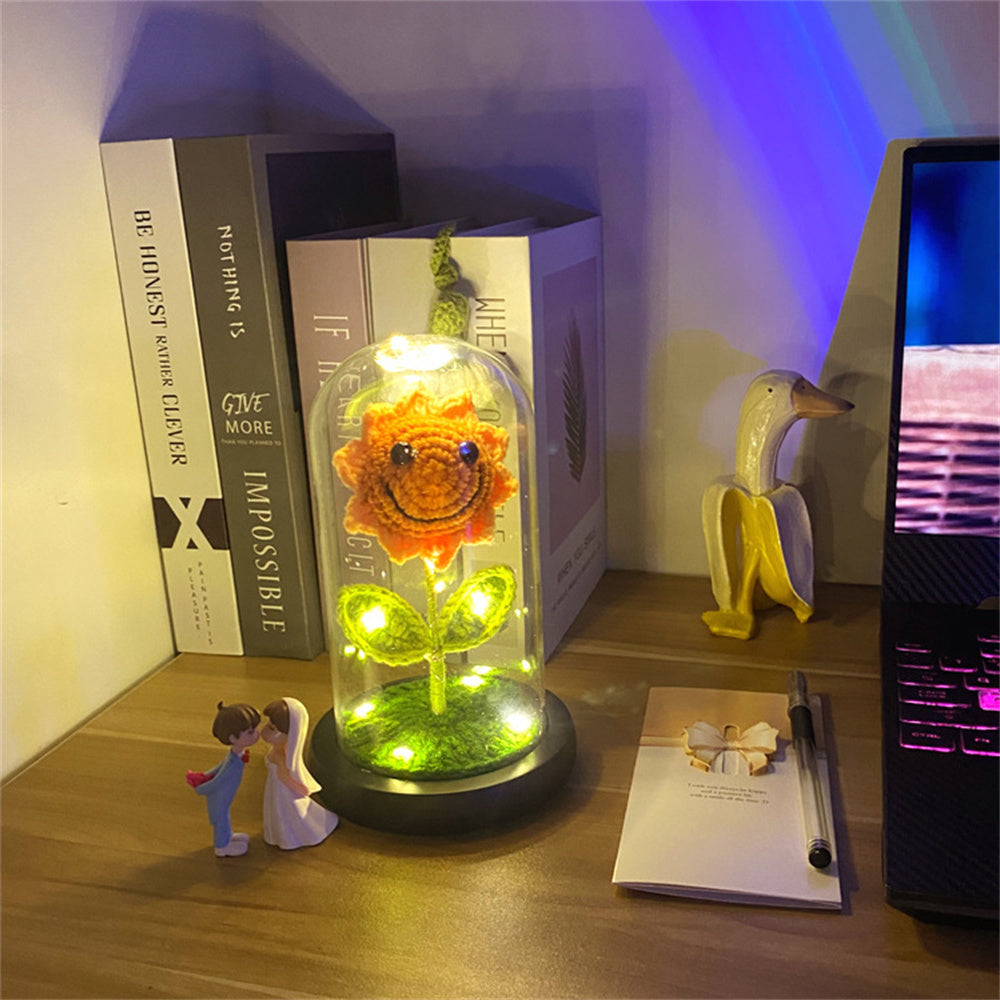 Crochet Flower Glass Lamp