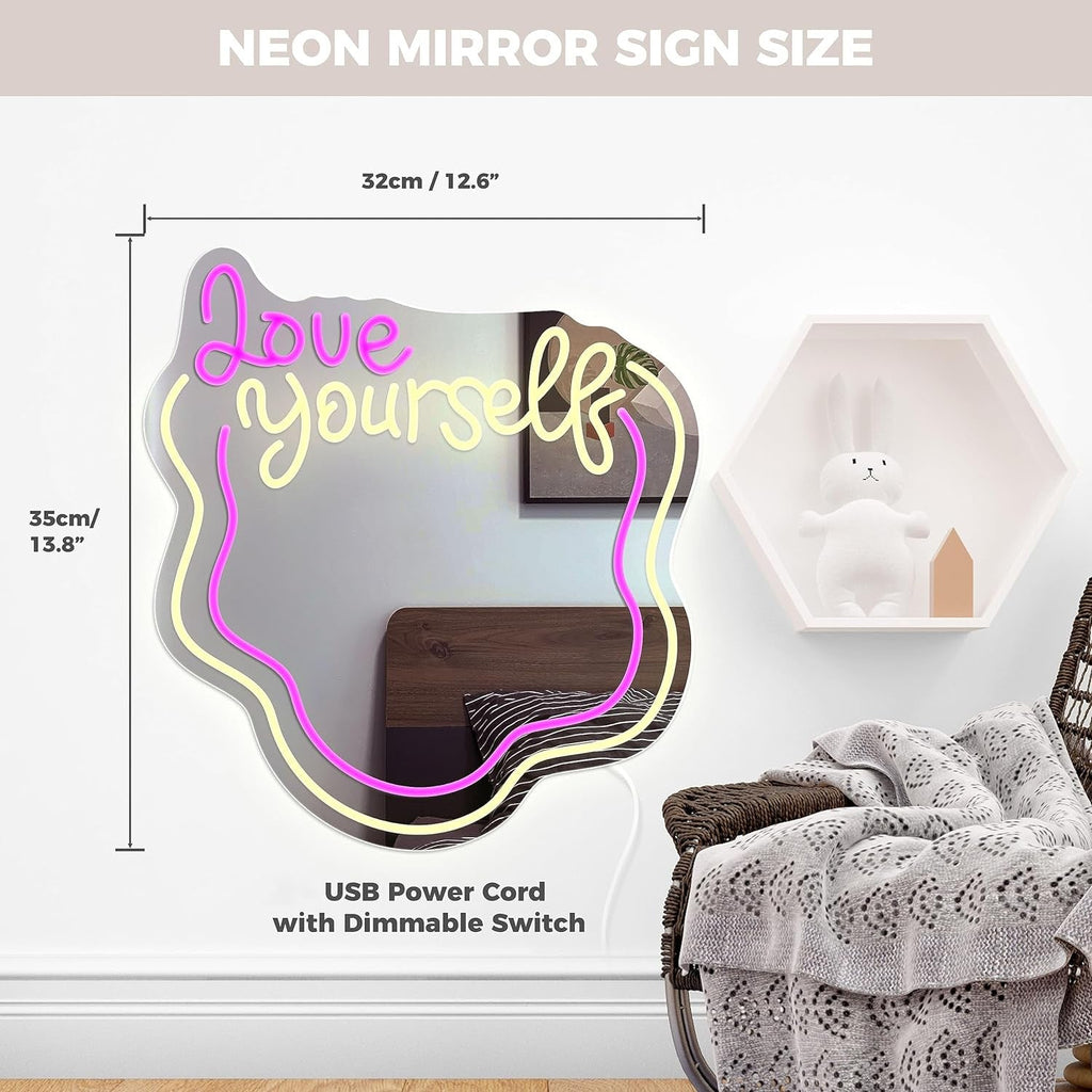 Love Yourself Neon Mirror Light