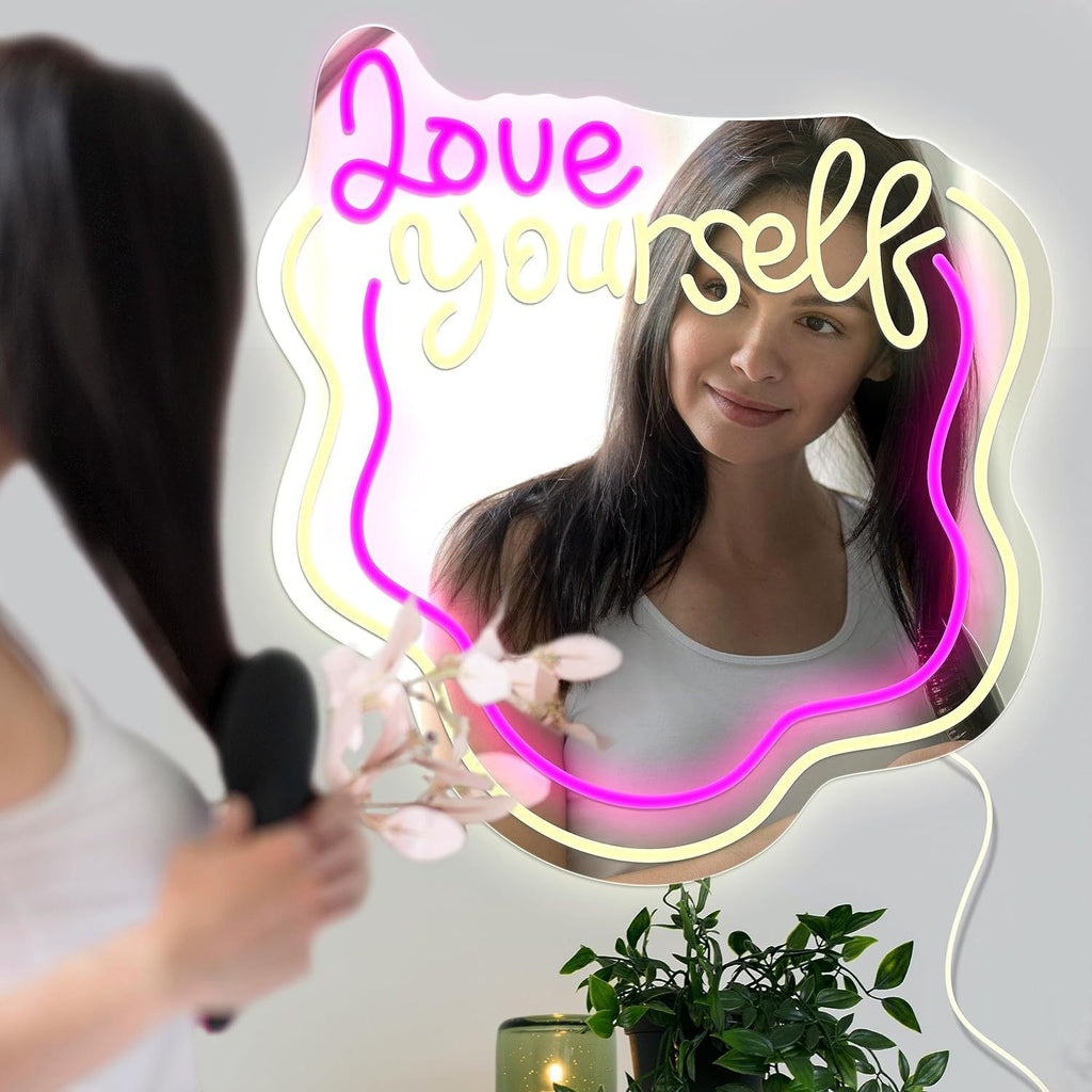 Love Yourself Neon Mirror Light