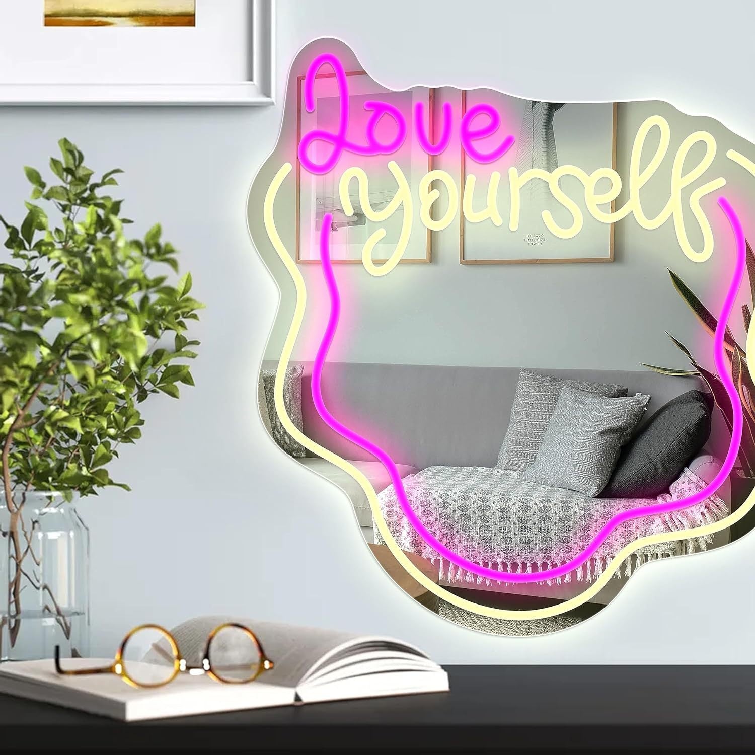 Love Yourself Neon Mirror Light