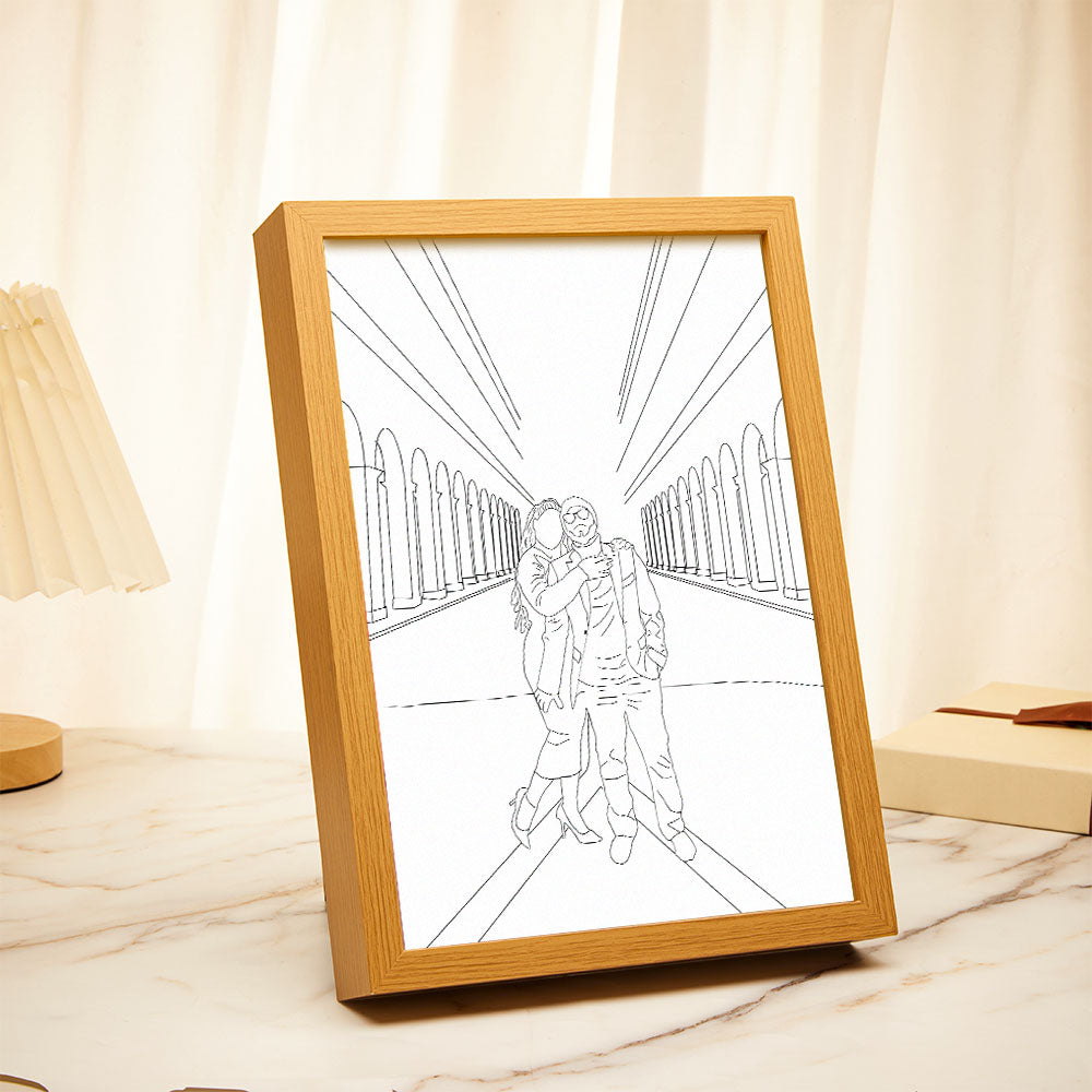 Custom Line Art Photo Lamp