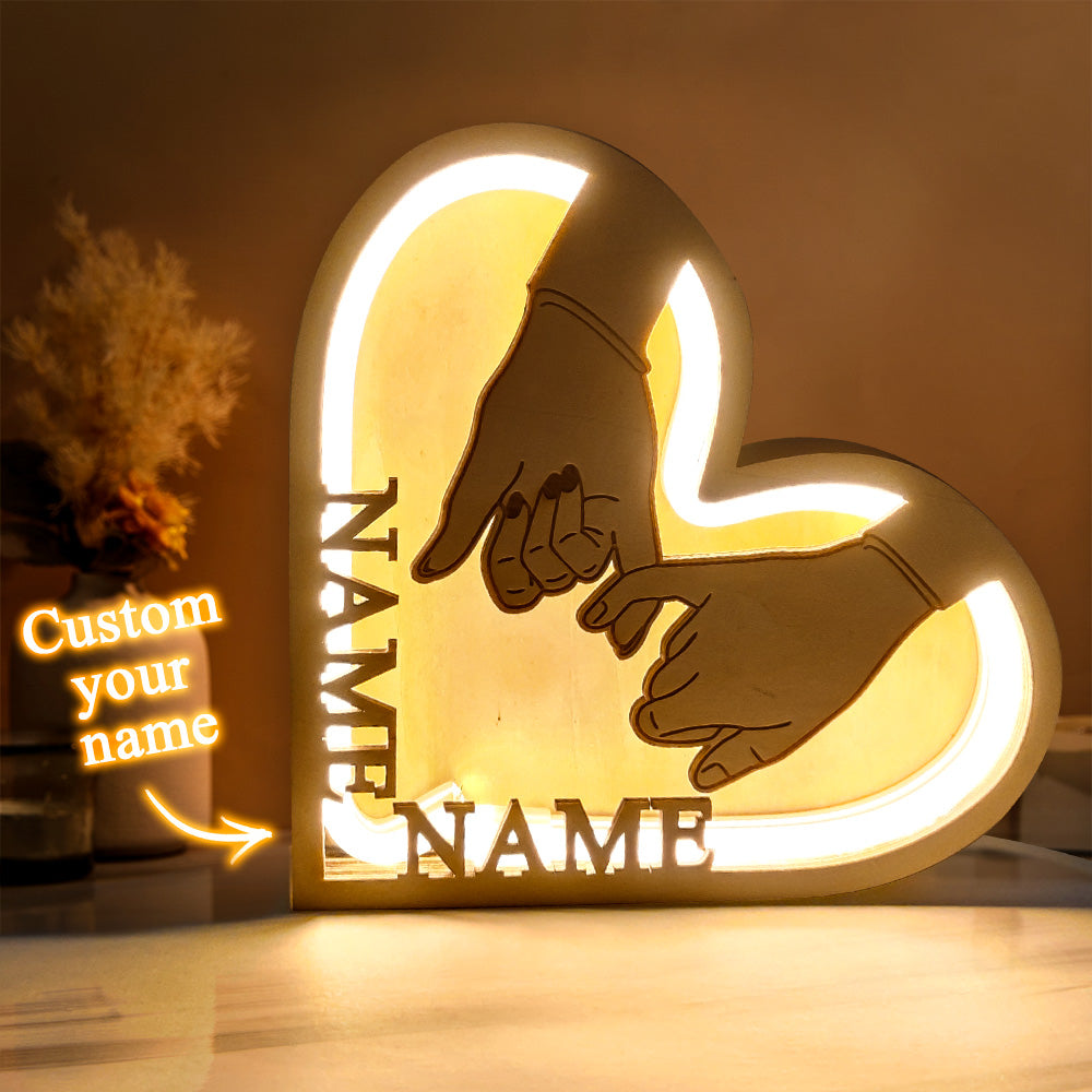 Personalized Wooden Heart Lamp