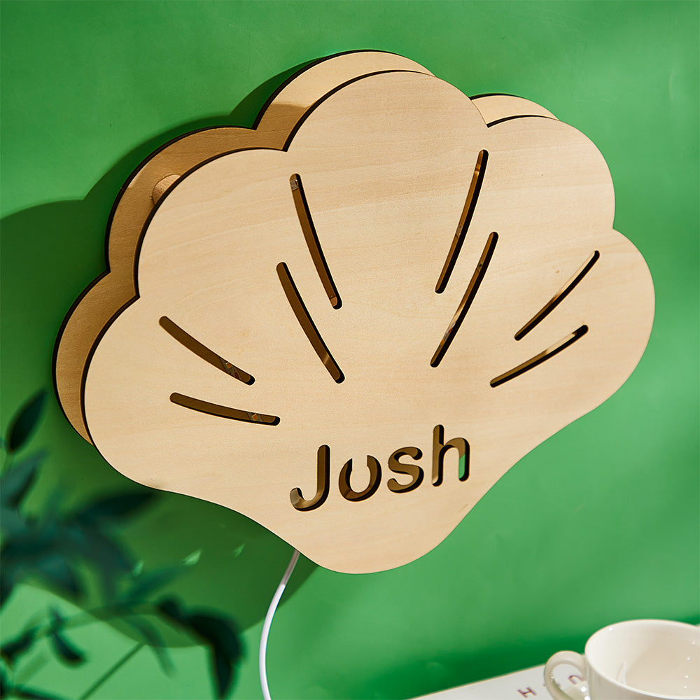 Shell Name Wooden Wall Night Light