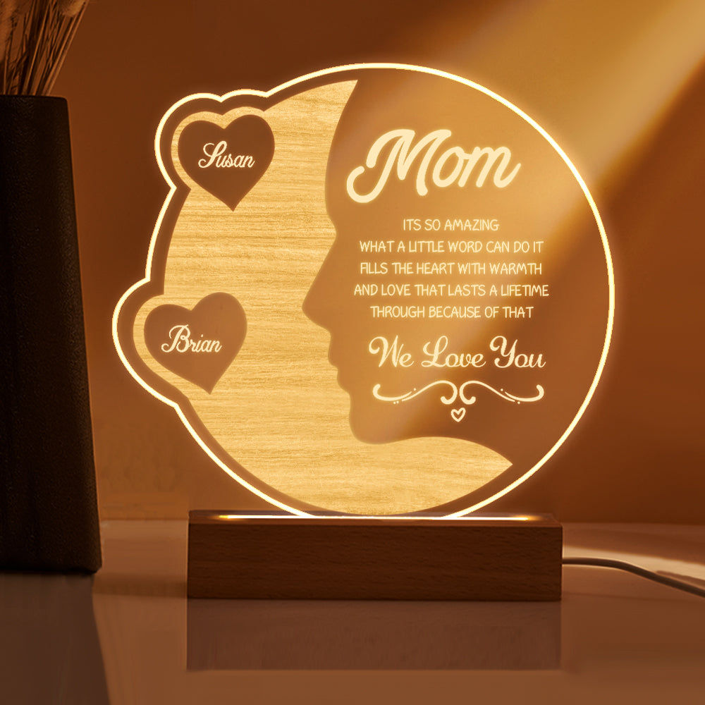 Engraved Crescent Moon Night Light