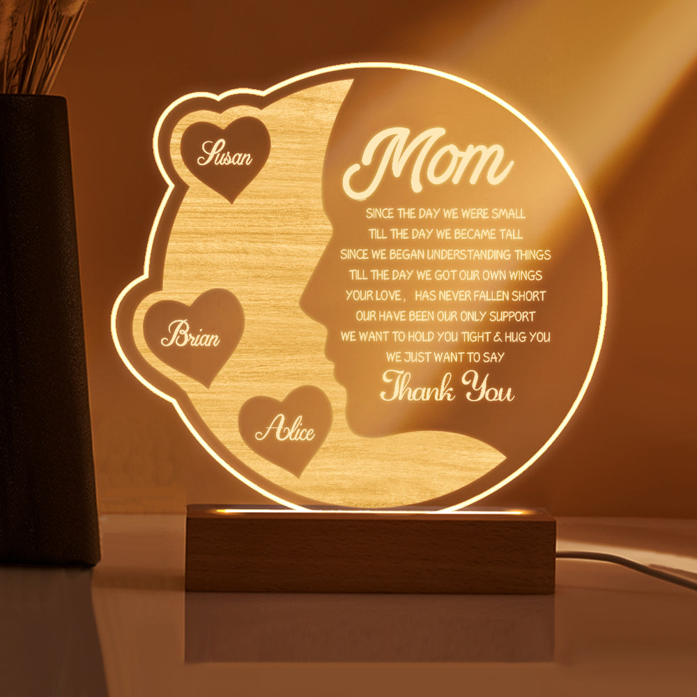 Engraved Crescent Moon Night Light