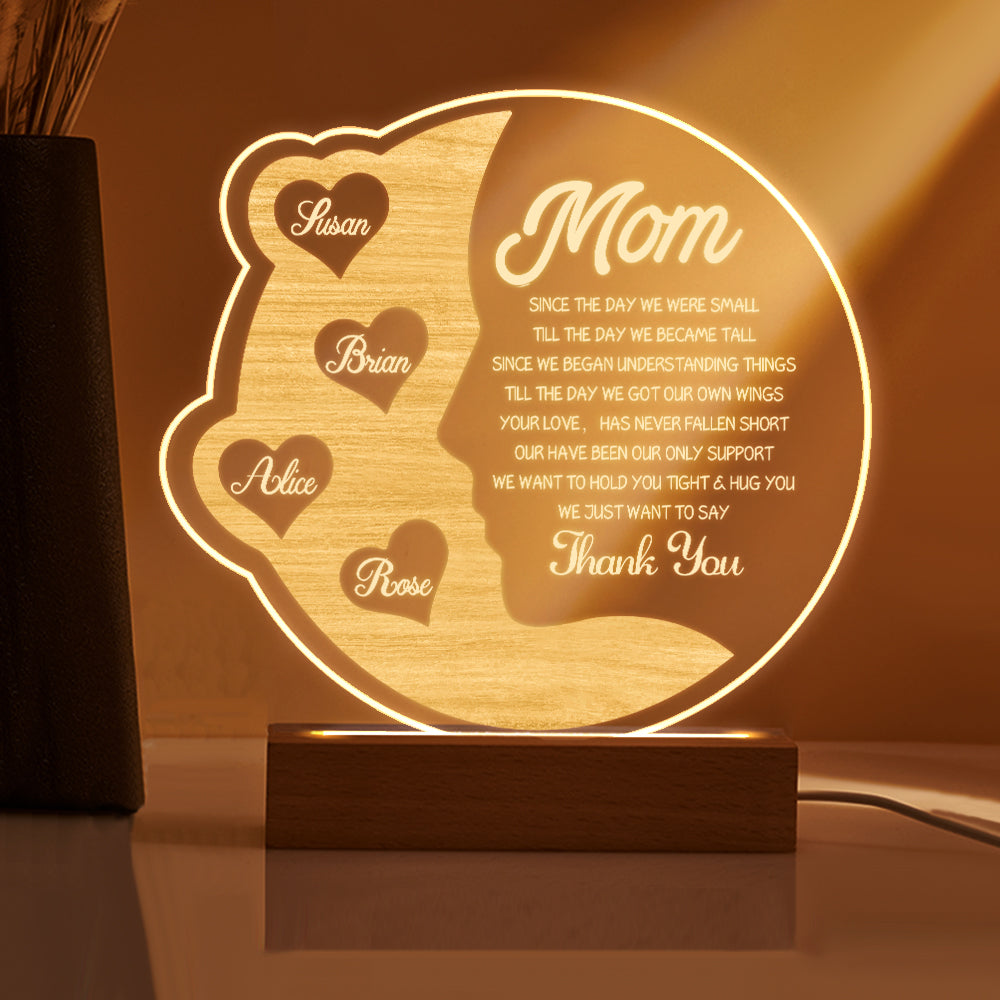 Engraved Crescent Moon Night Light