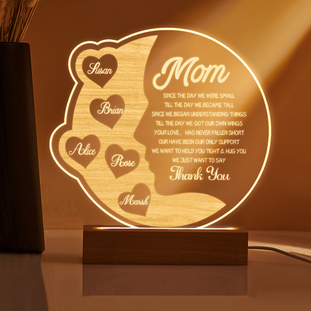 Engraved Crescent Moon Night Light