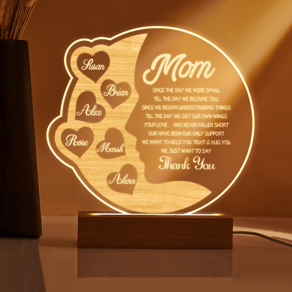 Engraved Crescent Moon Night Light