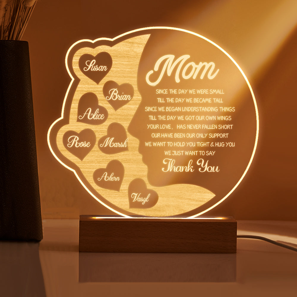 Engraved Crescent Moon Night Light