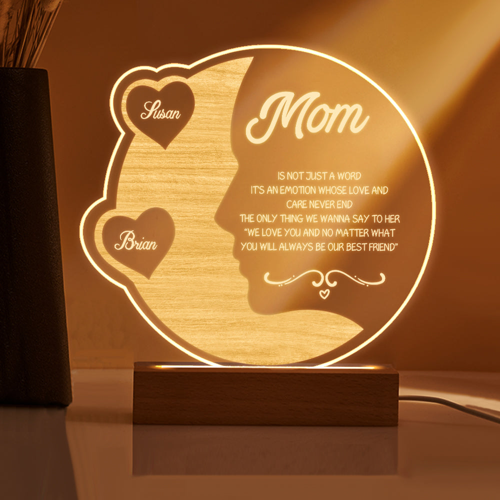 Engraved Crescent Moon Night Light