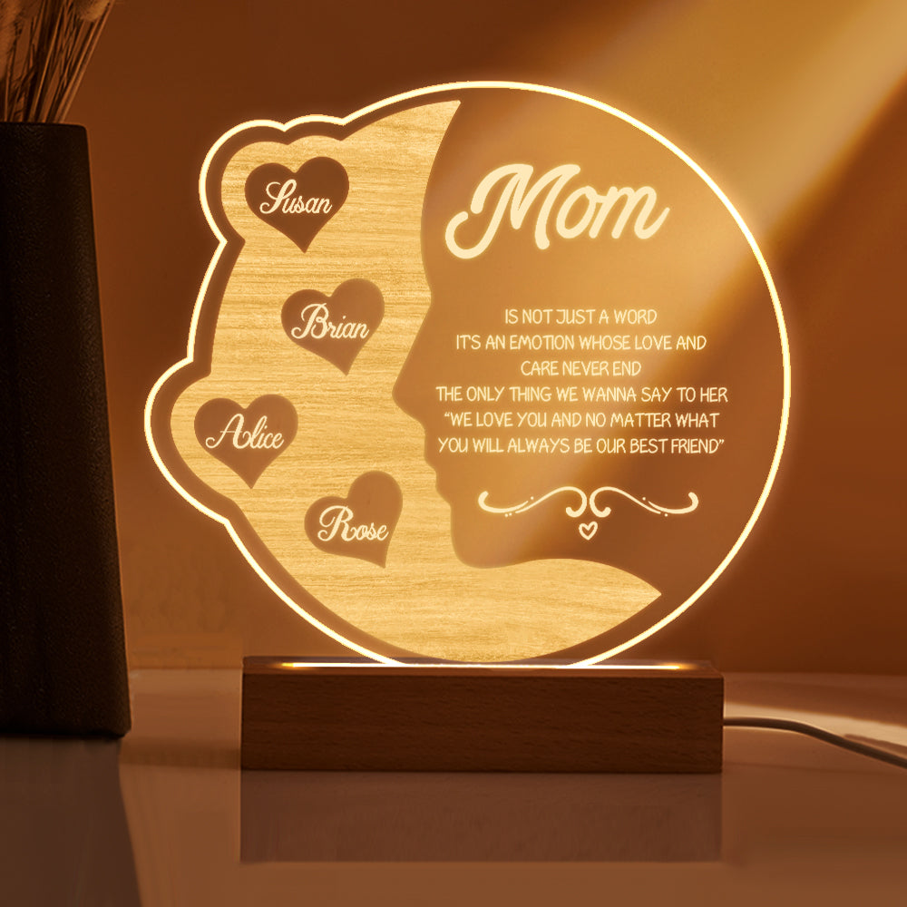 Engraved Crescent Moon Night Light