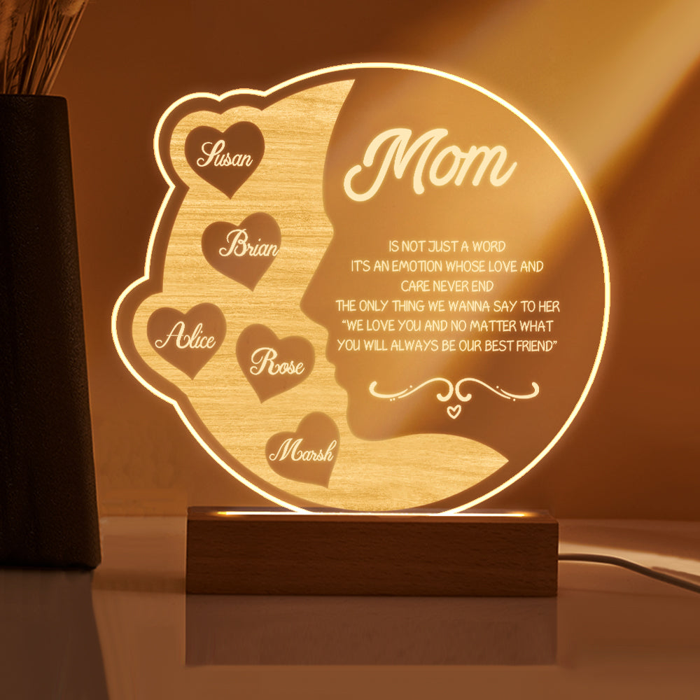 Engraved Crescent Moon Night Light